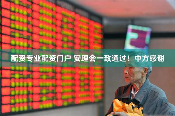 配资专业配资门户 安理会一致通过！中方感谢